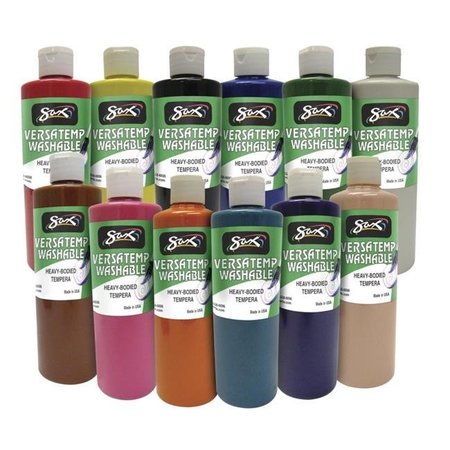 CHROMA ACRYLICS Chroma Acrylics 1592696 Versatemp Washable Heavy Bodied Tempera Set; Multiple Colors; 12 Pints 1592696